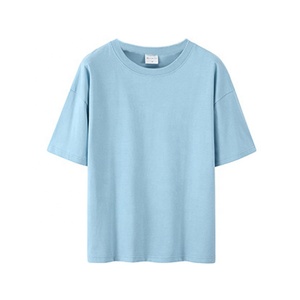 เสื้อยืดคอกลม100% แขนสั้นสำหรับผู้ชายเสื้อคอกลมสีขาวพื้นยาวโอเวอร์ไซส์ผ้าคอตตอนสำหรับฤดูร้อน - Product Image 6