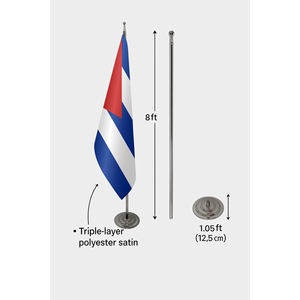 Bandera Oficial de Cuba para Interiores con Logotipo Personalizado Impreso en Materiales de Alta Calidad: Algodón, Seda, Nailon y Plástico para Seguridad y Uso en Aluminio - Product Image 6