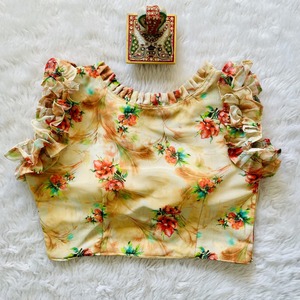 Georgette-Blusa con estampado Floral para fiesta, ropa de fiesta de Color brillante, hecha a mano, con hermoso estampado Floral, 2022 - Product Image 2