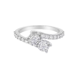 Bijoux en diamant de haute qualité Bague de fiançailles en or blanc 18 carats avec or véritable et bagues en diamant créées en laboratoire Bijoux de mode - Product Image 1
