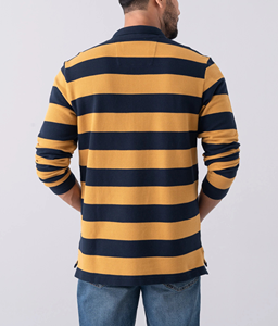 Chemise à col à manches courtes rayée anti-plis pour homme, personnalisée en gros, fabriquée par OEM, en mélange coton/polyester tricoté respirant de haute qualité - Product Image 2