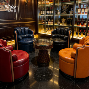 Fauteuil pivotant ergonomique moderne <span class=keywords><strong>de</strong></span> luxe en cuir véritable vert olive, rotation <span class=keywords><strong>à</strong></span> 360 degrés, fauteuil d'appoint avec garniture en <span class=keywords><strong>bois</strong></span> pour salon - Product Image 1