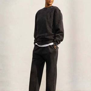 Sudadera lavada con cuello redondo para hombre, jersey de gran tamaño, estilo Vintage, manga larga, Top polar, ropa de calle informal para otoño - Product Image 2