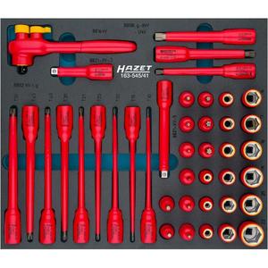 Juego de Llaves de Trinquete Hazet de 3/8'' con Accesorios, Aislamiento Protector de 1000V, 41 Piezas, Incluye Llaves de Trinquete - Product Image 1