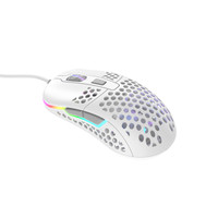 Ratón para Juegos con Cable CHERRY XTRFY M42 RGB Ultraligero Blanco con Sensor Pixart 3389 y Carcasa Ajustable (2 Tamaños)