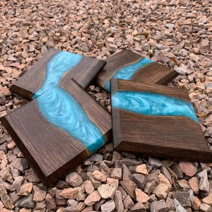 ด้วยชุดที่รองแก้วไม้และเรซินอีพ็อกซี่ GARDEN-THEMED ถาดรองแก้วแบบมีสไตล์ราคาดีสำหรับงานฝีมือจากช่างฝีมือ - Product Image 1