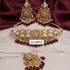 2025ชุดสร้อยคอและต่างหูหินไข่มุกและเพทายชุดเครื่องประดับแฟชั่นประดิษฐ์สำหรับผู้หญิงหรูหราสำหรับผู้ใหญ่เด็กผู้หญิง - Product Image 2