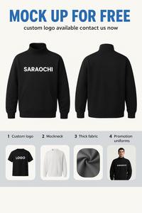 2026 High Quality Custom Casual Heavyweight Cotton Fleece Applique Embroidery Women <b>Mock</b> Neck Sweatshirt - Product Image 3