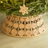 Hochwertige Rattan Weihnachts baum Kragen gewebte Seegras Baum Basis Stand Weihnachten Home Decor Geschenk Ornament