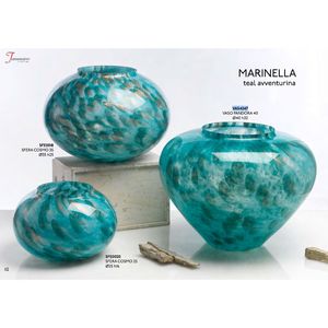 Jarrón de flores de cristal de calidad italiana Tammaro Home para decorar el hogar en purpurina verde azulado decoración de colección de Londres jarrón Pandora - Product Image 3