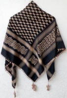 Shemagh Arafati Keffiyeah Foulards Arabes Poly Coton Arafat Keffiyee Shemagh Foulards 48 "x 48" Noir Blanc Shemagh Foulards
