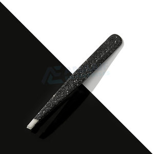 Recién llegado, pinzas para cejas inclinadas de acero inoxidable con etiqueta privada con peine, pinzas para cejas, herramienta - Product Image 6