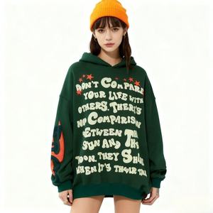 2026 <b>Men</b> Winter Fashion <b>Hoodie</b> High Street Style Long <b>Lined</b> Pullover Polyester/Cotton Heavyweight <b>Fleece</b> Plain Dyed Puff Foam - Product Image 4