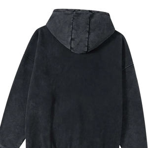 Acid Washed <b>Black</b> <b>Zip</b> <b>Up</b> <b>Hoodie</b> Oversized Streetwear Unisex Heavyweight Cotton Zipper Hooded Jacket Loose Fit Vintage Casual Top - Product Image 6