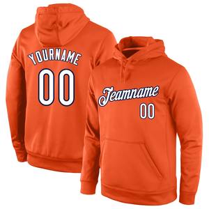 Directo de la industria al por mayor 3D bordado personalizado cosido naranja Camo deportes pulóver Sudadera con capucha - Product Image 5