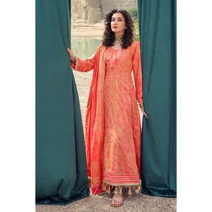 ชุดผ้าลอนพิมพ์ลายทองและเคลือบเงาแบบ 3 ชิ้น ไม่เย็บติดกัน พร้อมตกแต่งกระดุม รุ่น CL-52358-B - Product Image 2