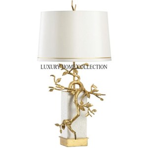 Lámparas de mesa de metal de estilo europeo clásico con desplazamiento refinado y pantalla de vidrio Premium para una iluminación elegante del dormitorio - Product Image 4