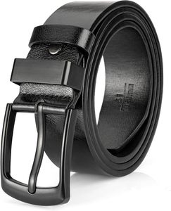 Cinturón de Cuero Genuino de Vaca para Hombre, Calidad Premium, Estilo Clásico Casual, Hebilla de Aleación, Longitud Ajustable, Ecológico y Resistente - Product Image 1