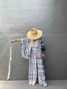 Kimono Tie-Dye para mujer, vestido playero de media manga, para vacaciones de verano - Product Image 3