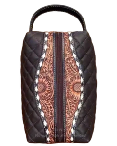 Handtooled Genuine Leather Bohemian Unisex Shoulder <b>Bag</b> Eco-Friendly Durable Zipper Closure Stylish Handcrafted Pure Autumn - Product Image 3