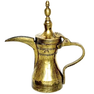หม้อกาแฟ Dallah ทำจากทองเหลืองโบราณสำหรับร้านอาหารโรงแรมในบ้าน - Product Image 3