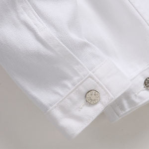 Outerwear <b>White</b> Japanese Premium Ripped <b>Denim</b> Jean <b>White</b> Jean <b>Jacket</b> Top for Men - Product Image 4