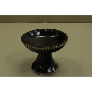 Indian Crafted <b>Wooden</b> <b>Fruit</b> Bowl with Brass Fittings - Elegant Centerpiece - Product Image 5
