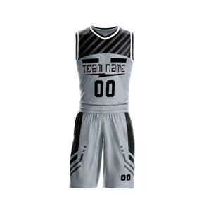 Uniforme de basket-ball couleur conception vêtements de basket-ball avec nom nouveau modèle jeunesse équipe personnalisée uniforme de basket-ball sublimé complet - Product Image 2