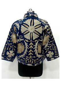 Amazing Look Suzani Velvet Embroidery Floral <b>Jacket</b> Winter Wear <b>Jacket</b> Coat <b>Women's</b> Coat Suzani <b>Short</b> <b>Jacket</b> for <b>Womens</b> - Product Image 2