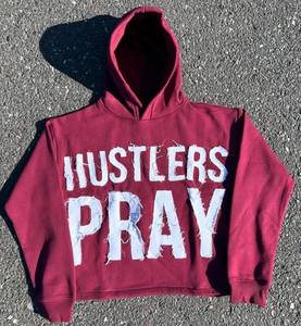 Sudadera con Capucha Extra Grande de Felpa Francesa Desgastada para Hombre, con Cierre, Parche de Bordado con Pedrería, Logotipo Personalizado, Chándal Sólido 100% Algodón - Product Image 2