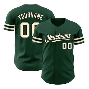 Maillots de baseball verts personnalisés exclusifs pour hommes et femmes Vêtements de sport respirants avec motifs imprimés pour correspondre à votre équipe - Product Image 6