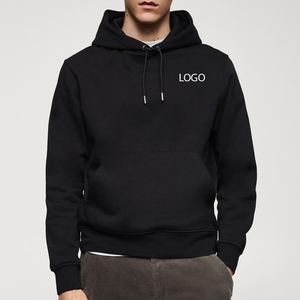 Sweat à capuche pour homme en tissu respirant, manches longues, avec logo personnalisé, vêtement décontracté, couleur unie, design pull-over pour l'hiver 2026 - Product Image 1