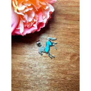 Navajo <b>Crafted</b> Kingman Turquoise & Sterling Silver Pendant Fine Jewelry Charms - Product Image 3