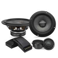 Speaker Komponen 2 Arah Serat Karbon 6.5 Inch untuk Mobil, Tweeter Titanium Aluminium 160W Maks dengan Crossover Pasif untuk Audio Mobil