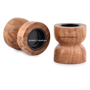 Handcrafted Mango Wood Tealight <b>Candle</b> <b>Holders</b> Rustic Decorative Wooden Votive <b>Holders</b> for Home, Tabletop, and Festive Decor - Product Image 1