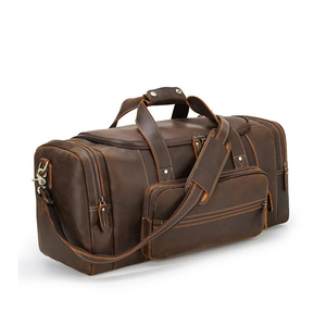 Sac de voyage en cuir de haute qualité pour hommes, grande capacité, logo personnalisé OEM ODM, sac de voyage en cuir véritable pour voyager - Product Image 1