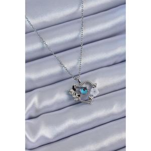 Collana da donna in acciaio Color argento 316L con cuore a forma di cuore