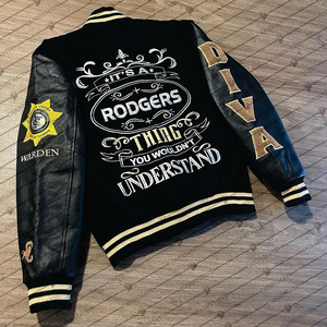 "Veste universitaire Letterman à col montant personnalisée-100% coton-Style High Street-Logo avant-Vente en gros" - Product Image 2