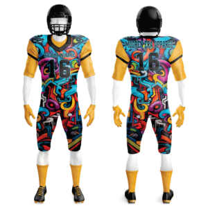 Uniformes de fútbol americano Tallas grandes Característica Negro Naranja Tackle Sarga Poliéster Sublimación Mangas cortas para la temporada de verano - Product Image 5