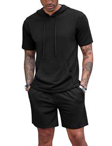 Customized 500 GSM Two Piece Baggy Fleece Oversized Hooded Jogger Set Tracksuit For Men Breathable Fitness Sportswear Summer - Product Image 1