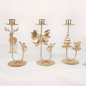 <b>Christmas</b> <b>Tie</b> Deign Decorative Pure Brass Material Candle Holder Stand Set of 3 New Design Best Selling - Product Image 4