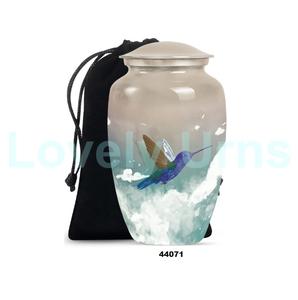 Gran oferta, urna para adultos de cremación de colibrí de aluminio grande negro para cenizas humanas, urna decorativa de tamaño completo con bolsa de terciopelo gratis - Product Image 3