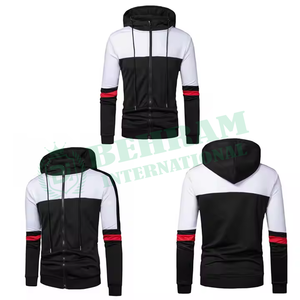 Vestes unisexes personnalisées à capuche avec fermeture éclair en coton à double couche à manches longues Sweats à capuche en chenille brodés et lourds avec fermeture éclair pour hommes - Product Image 4