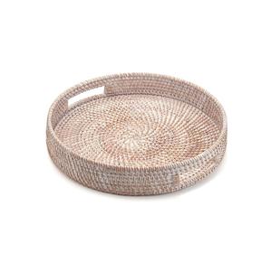 Modern Rattan Serving <b>Tray</b> With Minimal Detailing Ideal For Displaying <b>Drinks</b> Plants Magazines Or Home Essentials - Product Image 6