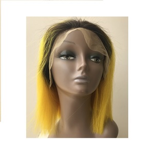Raw Remy Virgin ขายส่งผมตรงสั้นด้านหน้าสีเหลือง,ผมต่อแบบบราซิลเลี่ยนต่อผม - Product Image 1