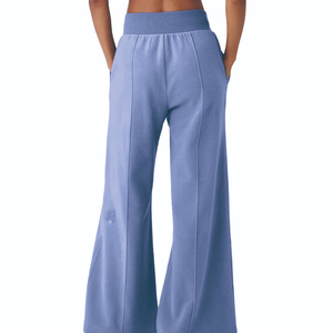 Pantalon évasé pour femmes Pantalon fluide à jambes larges avec tissu doux brossé et coupe confortable Offre Spéciale 2025 avec logo personnalisé - Product Image 6
