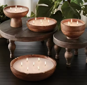 Meilleur Porte-Bougie Décoratif en Bois Bols à Bougies de Luxe avec Couvercles Parfaits pour la Maison et la Maison Accessoires de Bougies en Bois Premium - Product Image 3