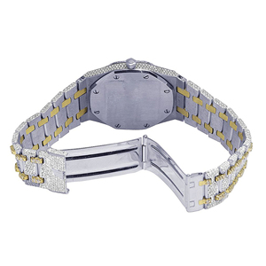Iced Out Moissanite Quartz <b>Watch</b> for Men-Luxury Fashion Stainless Steel with Glass Dial - Product Image 4