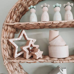 Handwoven Bohemian Bunny Shape Straw Hanging <b>Shelf</b> Eco-Friendly Kids' Room Bookshelf Decoration - Product Image 4