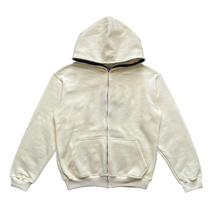 Wholesale Oem Custom Streetwear Oversized <b>Polyester</b> Full Face Zip up <b>Hoodie's</b> Customized Unisex Puff Printing <b>Hoodies</b> - Product Image 2
